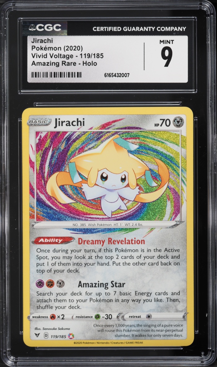 2020 Pokemon Sword & Shield Vivid Voltage Amazing Rare Jirachi #119 CGC 9 MINT