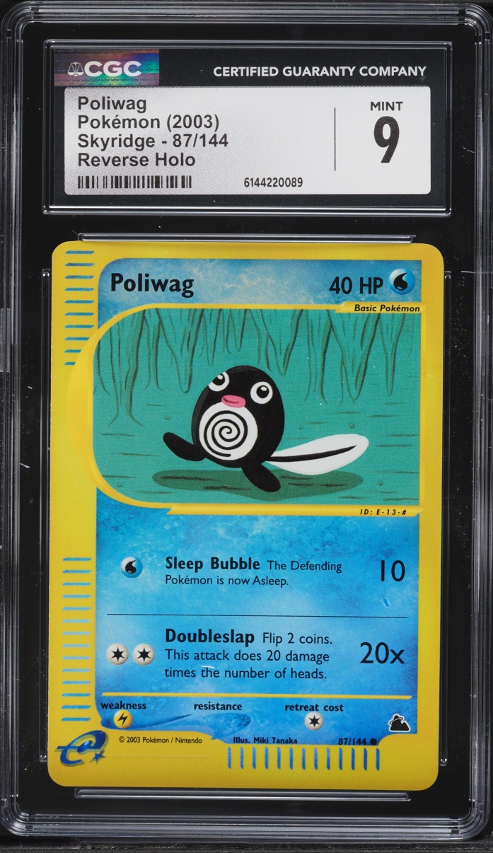 2003 Pokemon Skyridge Reverse Holo Poliwag #87 CGC 9 MINT