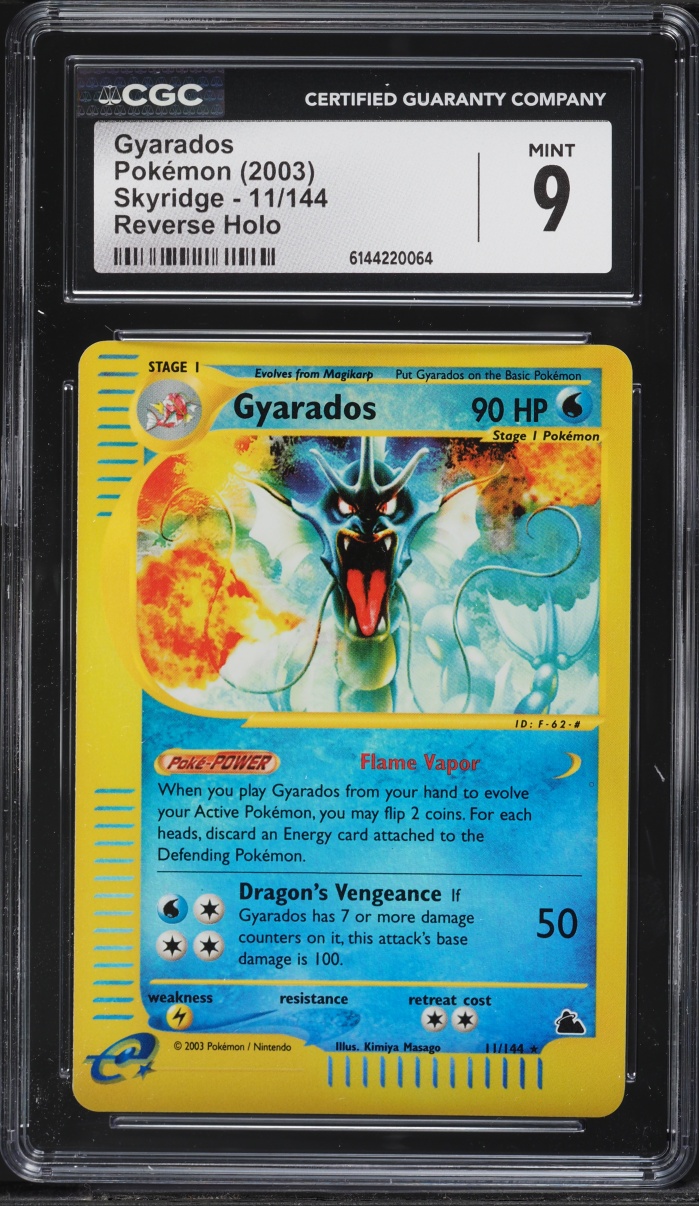 2003 Pokemon Skyridge Reverse Holo Gyarados #11 CGC 9 MINT