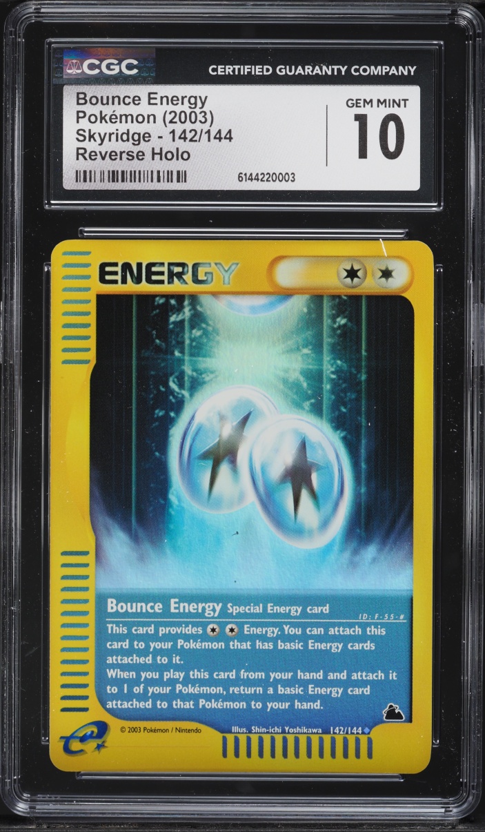 2003 Pokemon Skyridge Reverse Holo Bounce Energy #142 CGC 10 GEM MINT