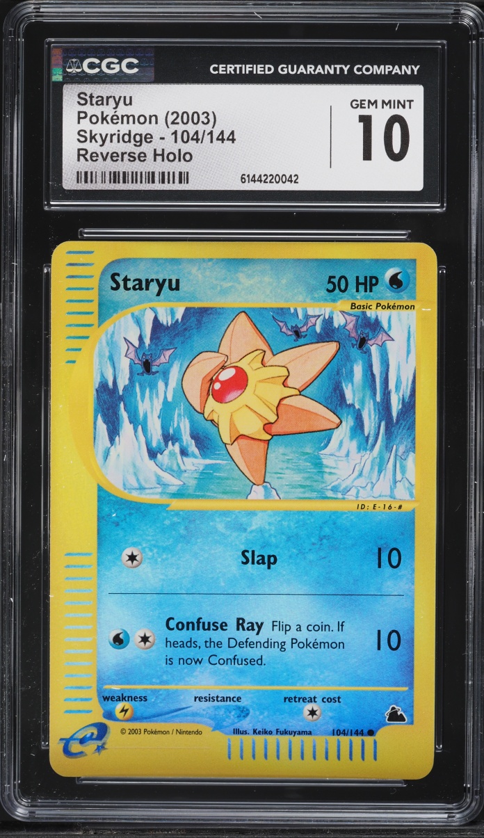 2003 Pokemon Skyridge Reverse Holo Staryu #104 CGC 10 GEM MINT