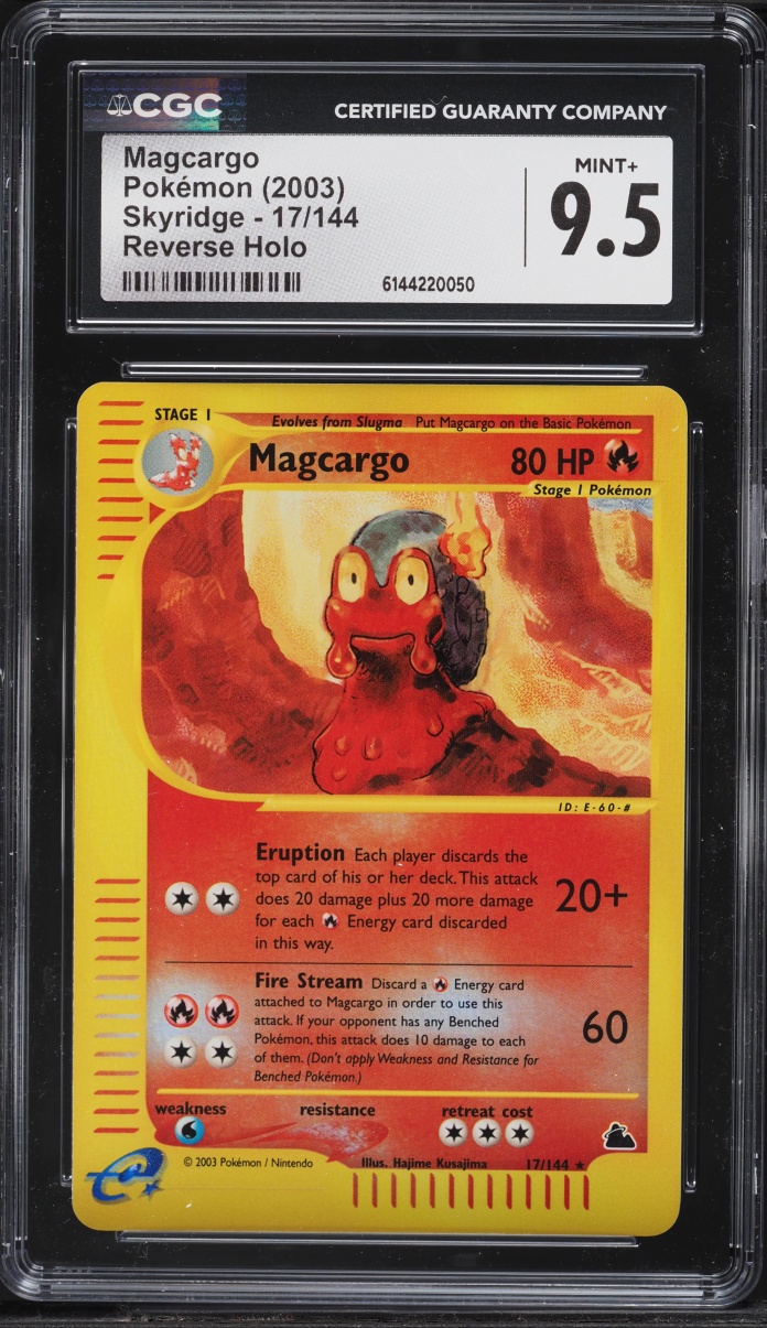 2003 Pokemon Skyridge Reverse Holo Magcargo #17 CGC 9.5 MINT+