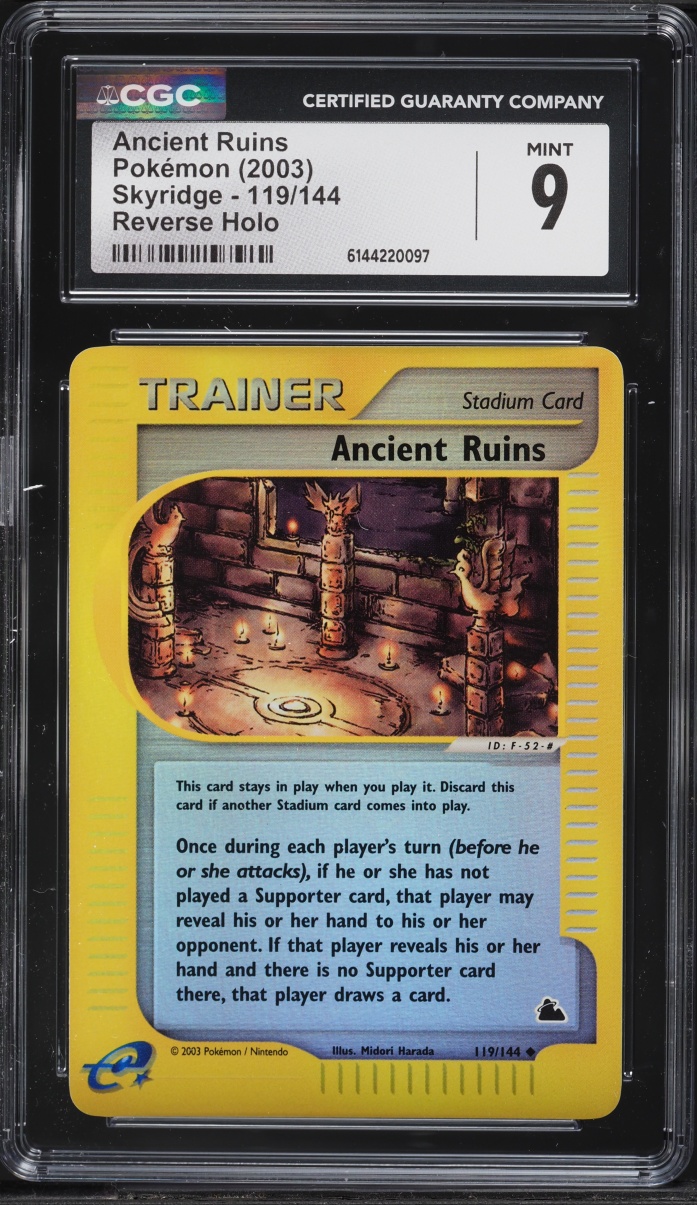 2003 Pokemon Skyridge Reverse Holo Ancient Ruins #119 CGC 9 MINT