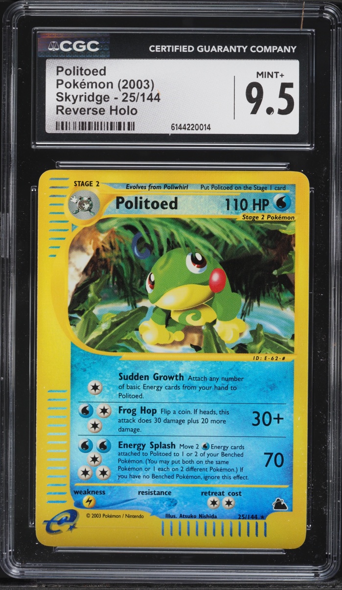 2003 Pokemon Skyridge Reverse Holo Politoed #25 CGC 9.5 MINT+