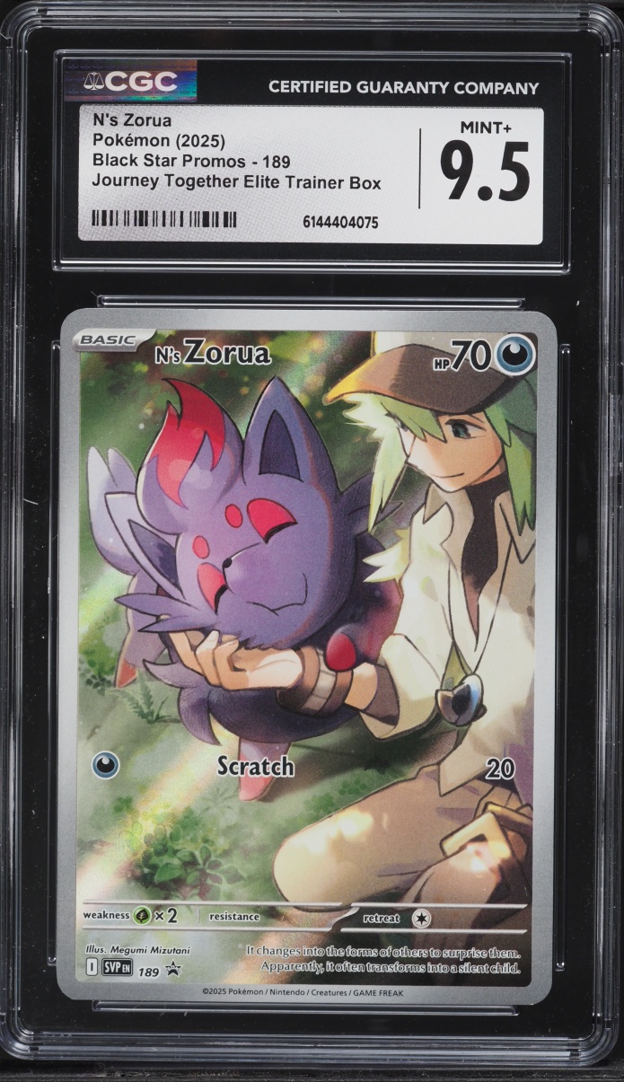 2025 Pokemon SV Promo Journey Together ETB Full Art N's Zorua #189 CGC 9.5 MINT+