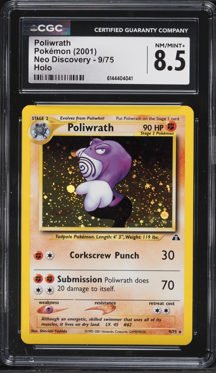2001 Pokemon Neo Discovery Holo Poliwrath #9 CGC 8.5 NM-MT+