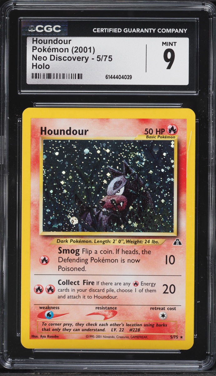 2001 Pokemon Neo Discovery Holo Houndour #5 CGC 9 MINT