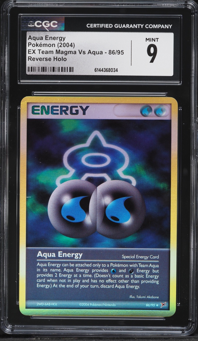 2004 Pokemon EX Team Magma Vs Aqua Reverse Holo Aqua Energy #86 CGC 9 MINT