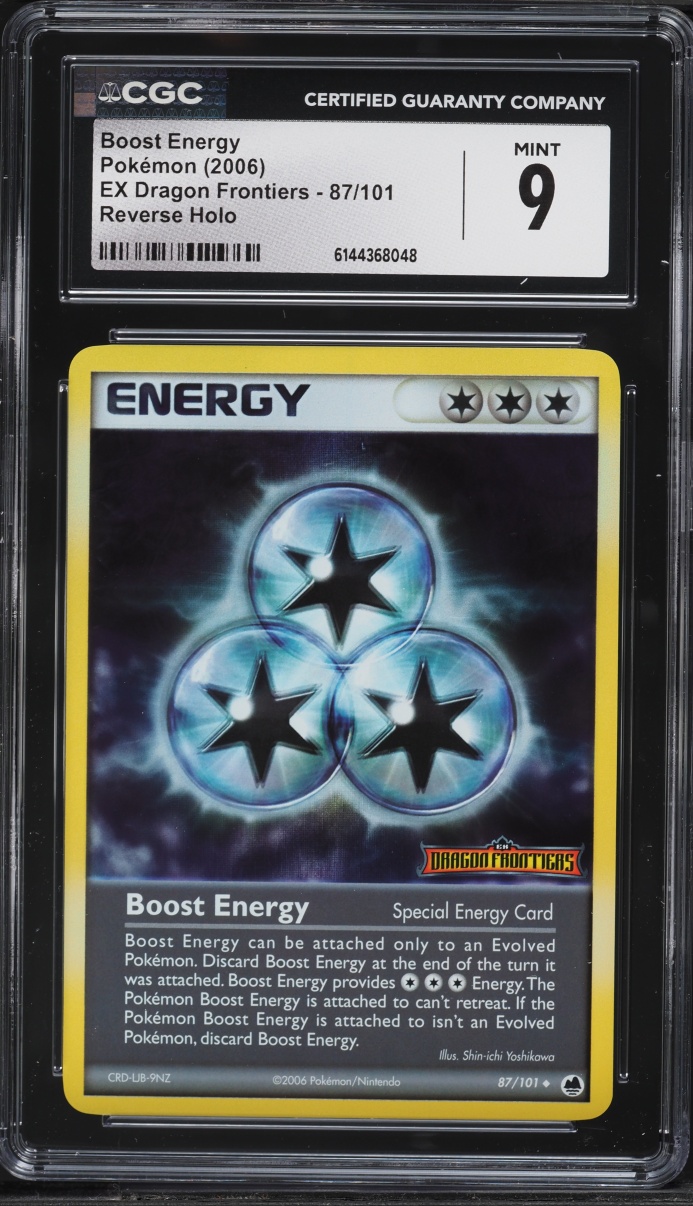 2006 Pokemon EX Dragon Frontiers Reverse Holo Boost Energy #87 CGC 9 MINT