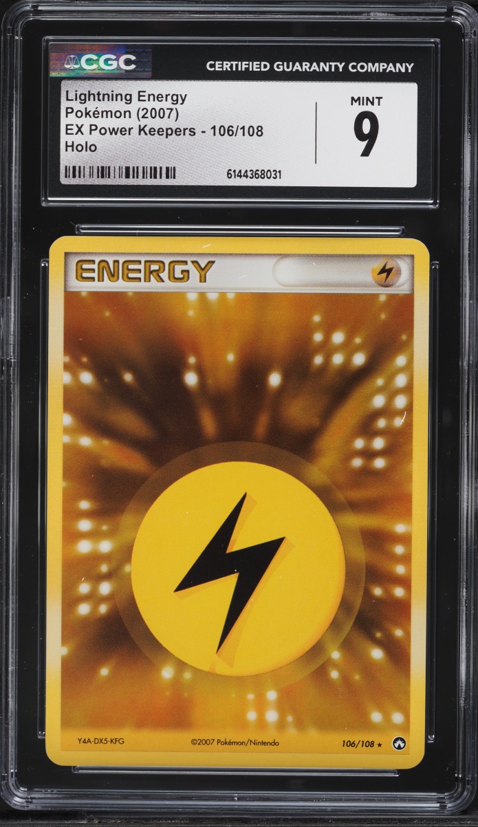 2007 Pokemon EX Power Keepers Holo Lightning Energy #106 CGC 9 MINT