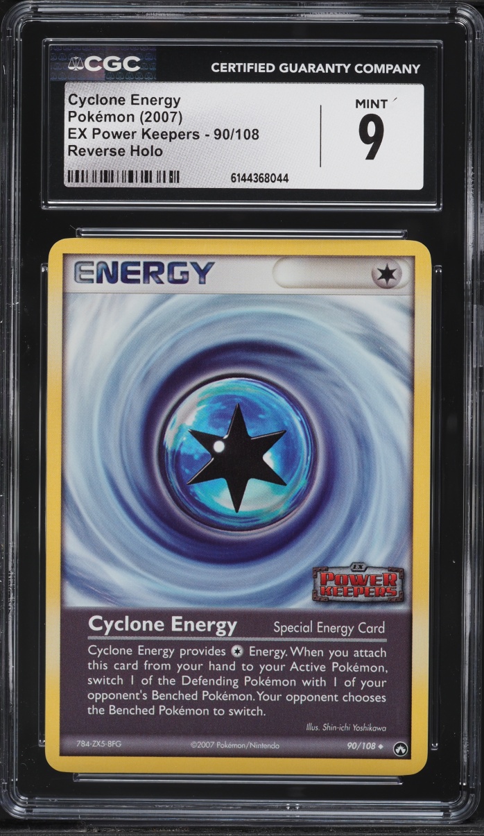 2007 Pokemon EX Power Keepers Reverse Holo Cyclone Energy #90 CGC 9 MINT