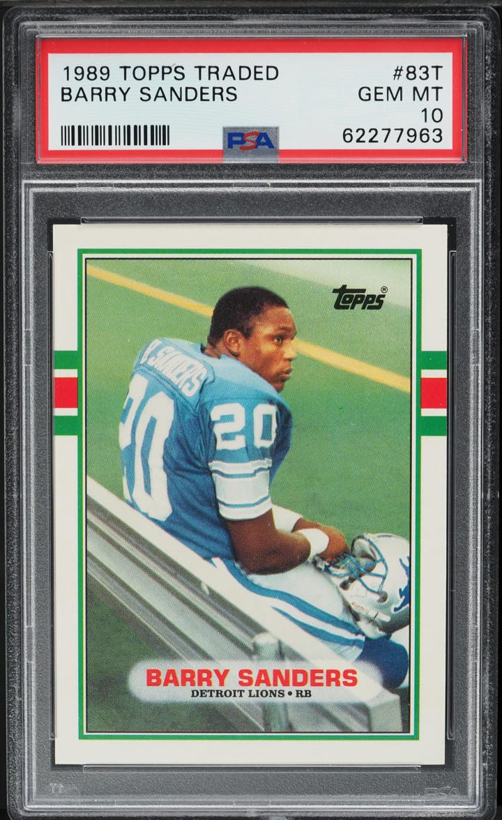 1989 Topps Traded Barry Sanders ROOKIE #83T PSA 10 GEM MINT