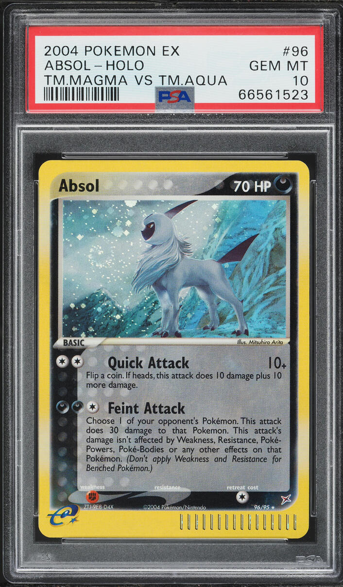 2004 Pokemon EX Team Magma Vs Aqua Holo Absol #96 PSA 10 GEM MINT