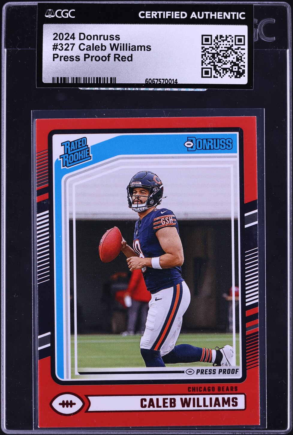 2024 Donruss Press Proof Red Caleb Williams ROOKIE #327 CGC AUTH