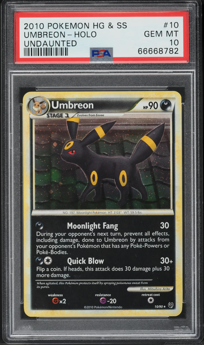 2010 Pokemon HeartGold & SoulSilver Undaunted Holo Umbreon #10 PSA 10 GEM MINT