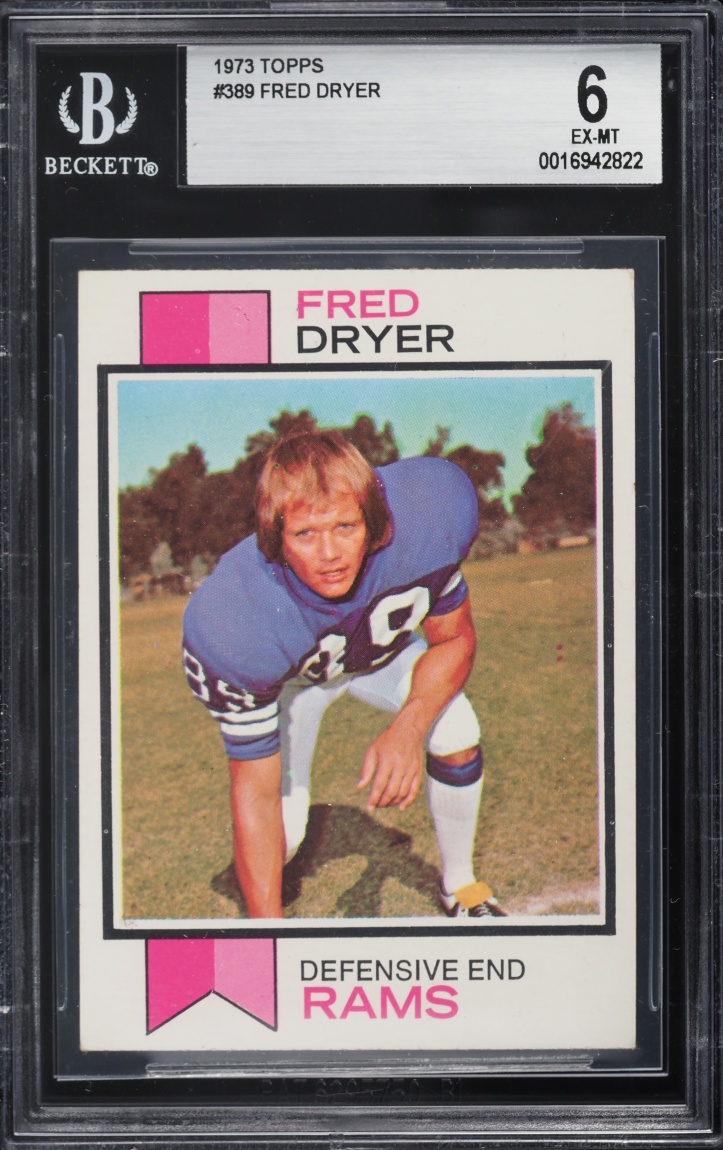 1973 Topps Football Fred Dryer #389 BGS 6 EXMT