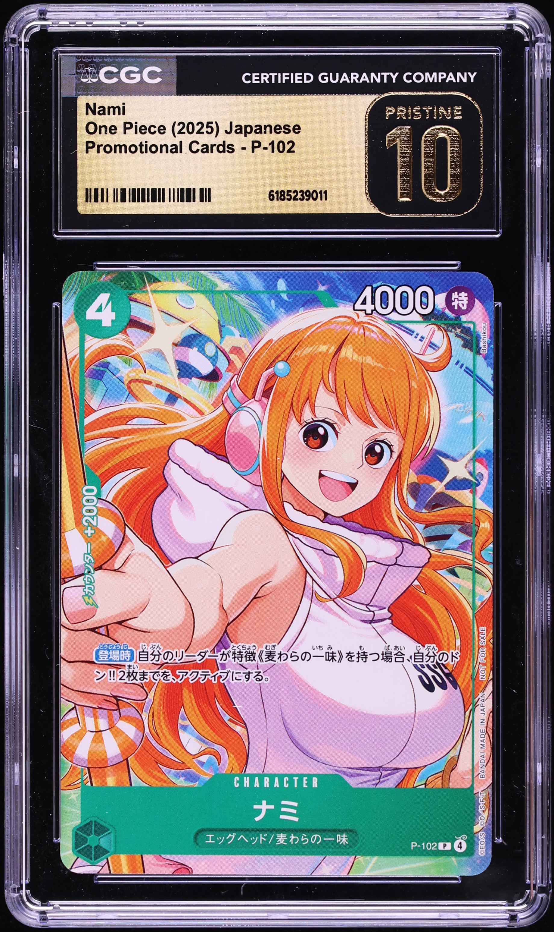 2025 One Piece Japanese Promo Nami #P-102 CGC 10 PRISTINE