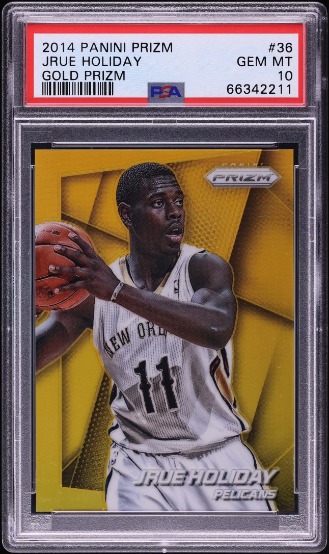 2014 Panini Prizm Gold Jrue Holiday /10 #36 PSA 10 GEM MINT - Photo 1