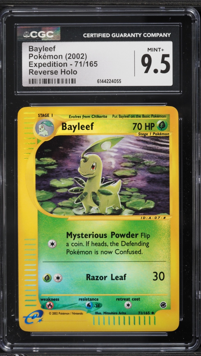 2002 Pokemon Expedition Reverse Holo Bayleef #71 CGC 9.5 MINT+