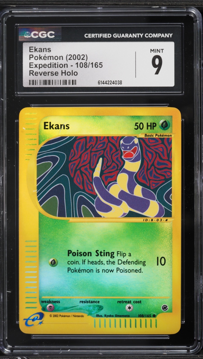 2002 Pokemon Expedition Reverse Holo Ekans #108 CGC 9 MINT