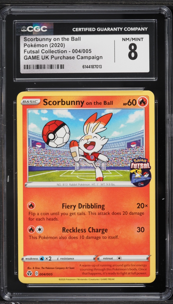 2020 Pokemon Sword & Shield Futsal Collection Game UK Purchase Scorbunny On The Ball #4 CGC 8