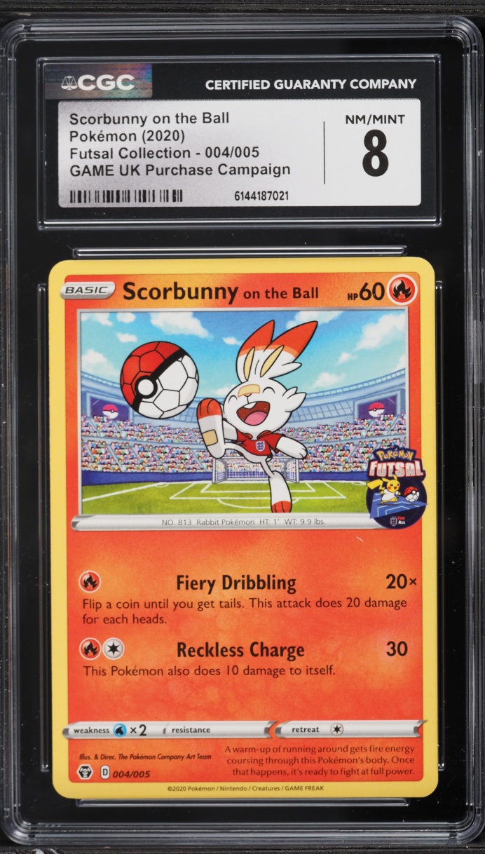 2020 Pokemon Sword & Shield Futsal Collection Game UK Purchase Scorbunny On The Ball #4 CGC 8