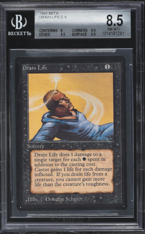 1993 Magic The Gathering MTG Beta Gauntlet Of Might R A PSA 8 NM