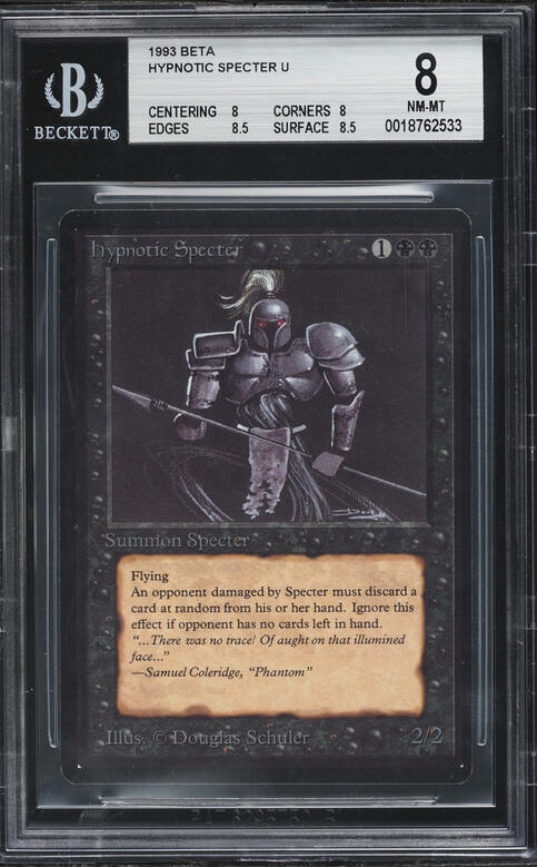 1993 Magic The Gathering MTG Beta Gauntlet Of Might R A PSA 8 NM