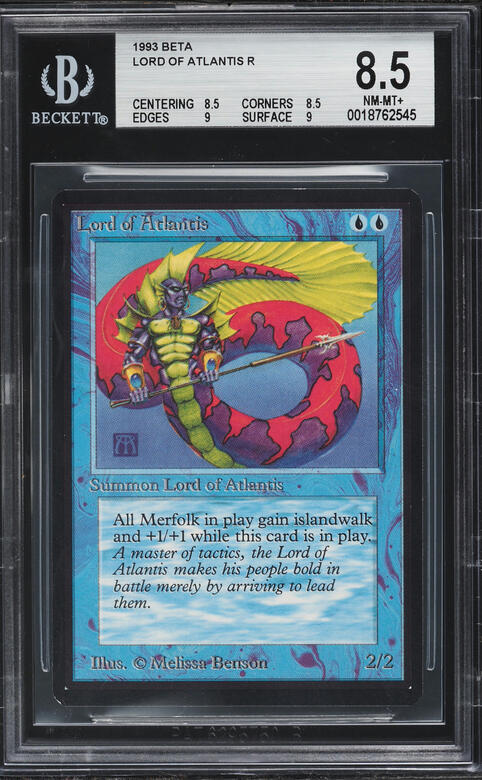 1993 Magic The Gathering MTG Beta Gauntlet Of Might R A PSA 8 NM