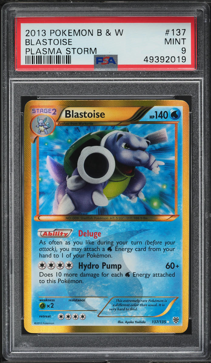 2013 Pokemon Black & White Plasma Storm Secret Rare Blastoise #137 PSA 9 MINT