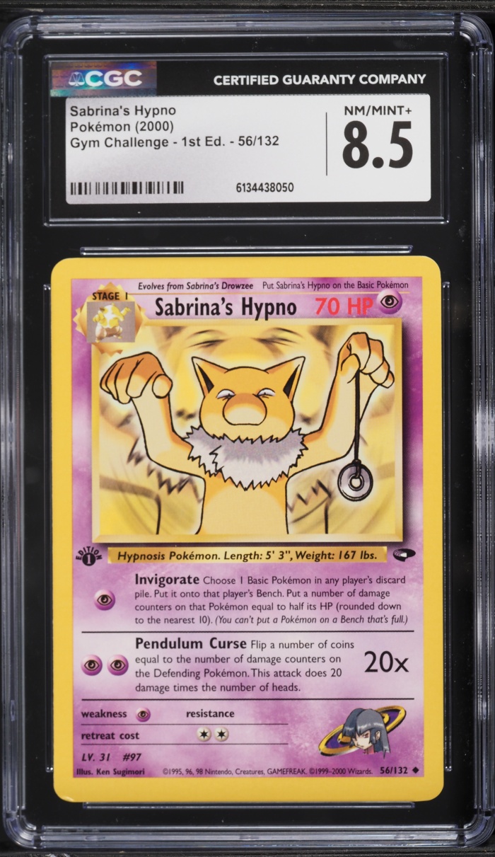 2000 Pokemon Gym Challenge 1st Edition Sabrina's Hypno #56 CGC 8.5 NM-MT+