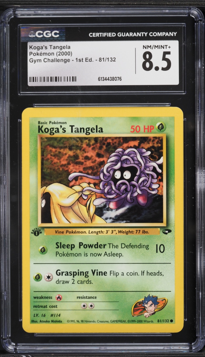 2000 Pokemon Gym Challenge 1st Edition Koga's Tangela #81 CGC 8.5 NM-MT+
