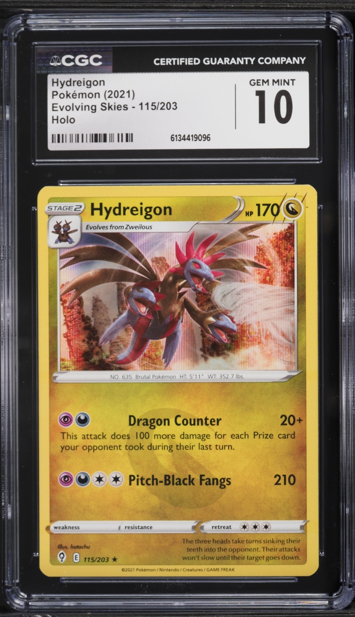 2021 Pokemon Sword & Shield Evolving Skies Holo Hydreigon #115 CGC 10 GEM MINT