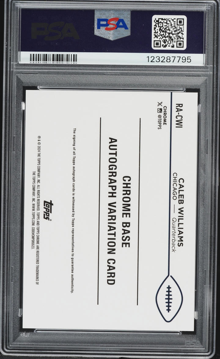 2024 Topps Chrome Red Wave Caleb Williams ROOKIE AUTO DNA 10 1/5 #RACWI PSA 10 GEM MINT