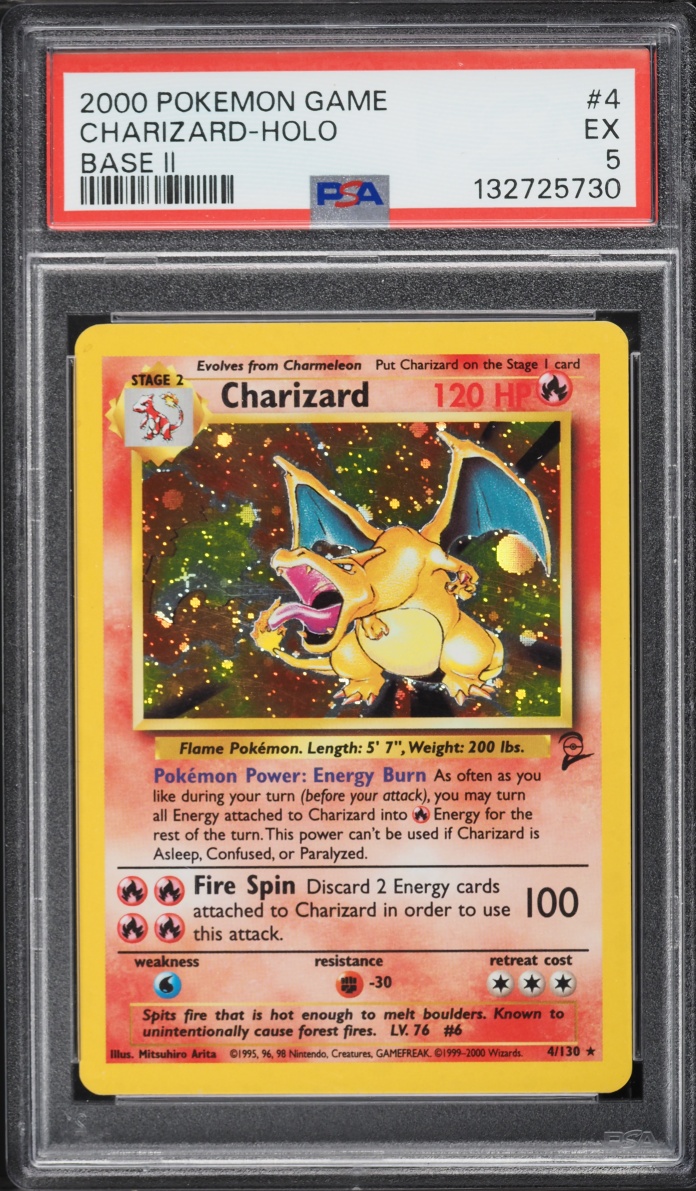2000 Pokemon Base Set 2 Holo Charizard #4 PSA 5 EX