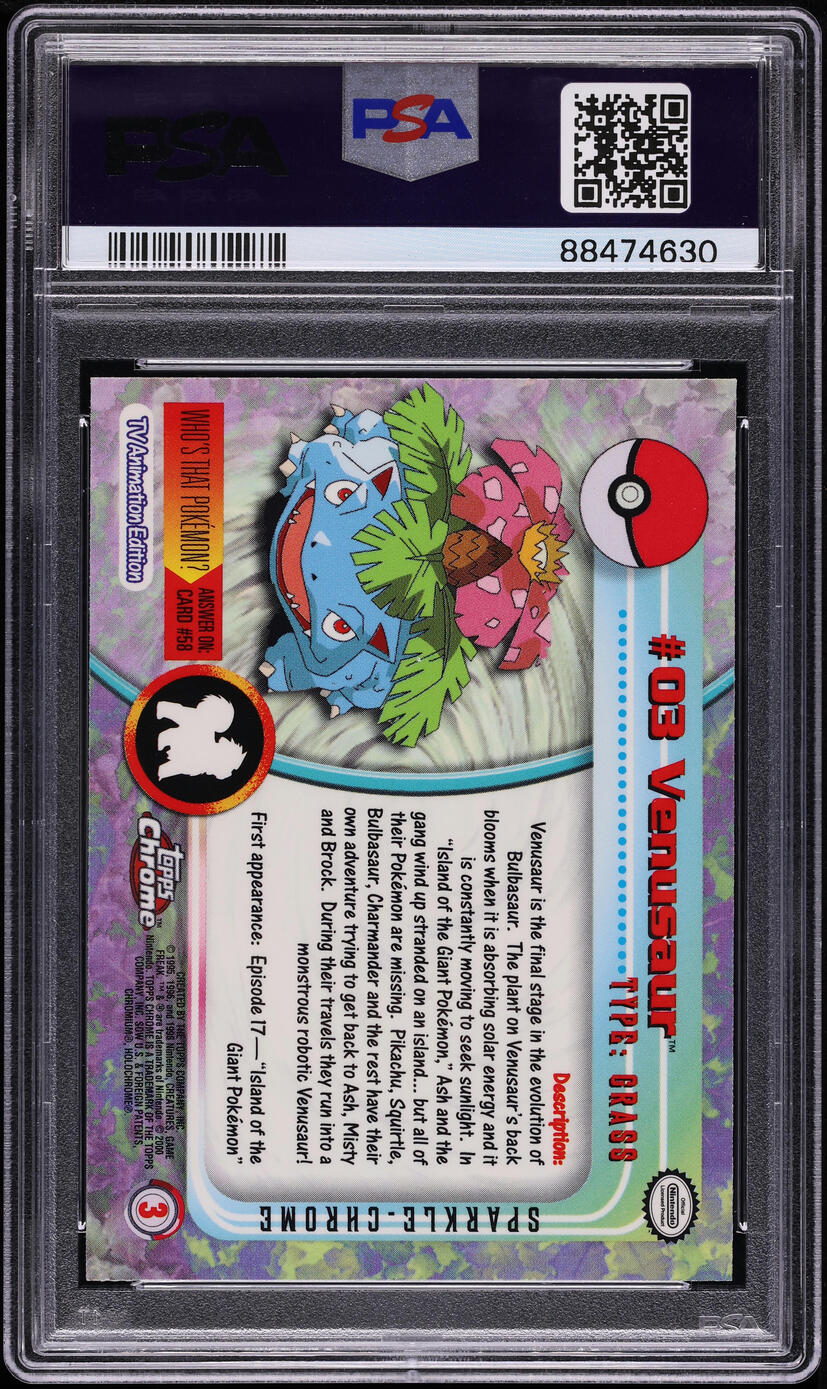 2000 Topps Chrome Pokemon Series 1 Sparkle Venusaur #3 PSA 10 GEM MINT