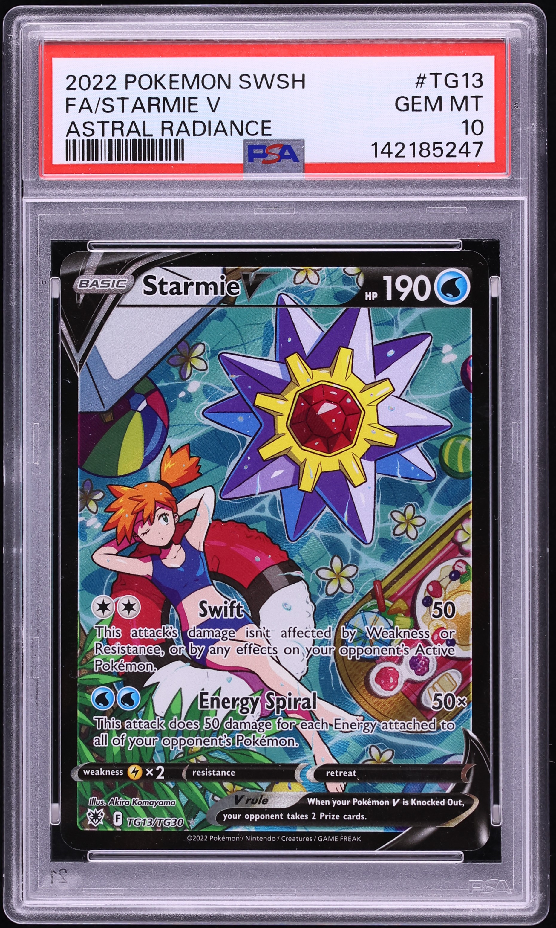 2022 Pokemon Sword & Shield Astral Radiance CHR Starmie V #TG13 PSA 10 GEM MINT