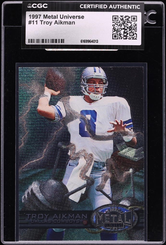 1997 Metal Universe Troy Aikman #11 CGC AUTH