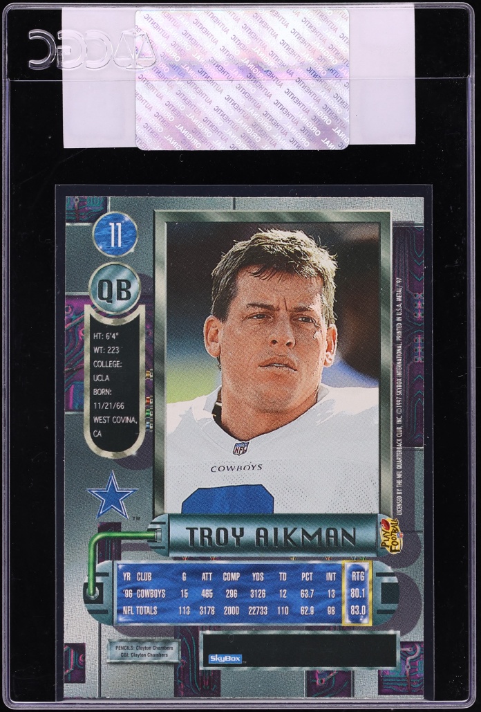 1997 Metal Universe Troy Aikman #11 CGC AUTH