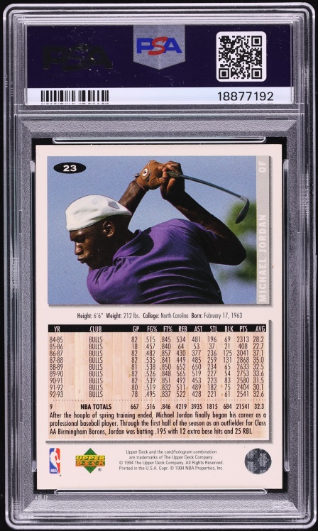 1994 Collector's Choice Gold Signature Michael Jordan ROOKIE #23 PSA 10 GEM MINT