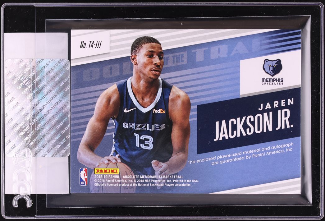 2018 Absolute Tools Of The Trade 4 Level 2 Jaren Jackson Jr. PATCH AUTO /25 #T4-JJJ CGC AUTH