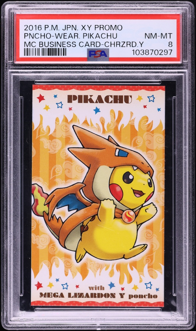 2016 Pokemon Japanese XY Promo MC Business Card Charizard Poncho Pikachu PSA 8 NM-MT
