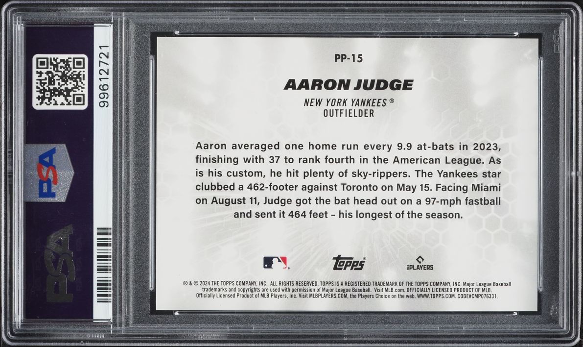 2024 Topps Platinum Performers Red Aaron Judge /10 #PP-15 PSA 10 GEM MINT