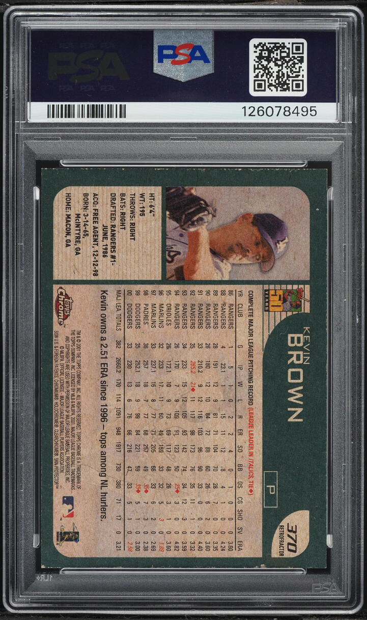 2001 Topps Chrome Retrofractor Kevin Brown #370 PSA 6 EXMT - Photo 2