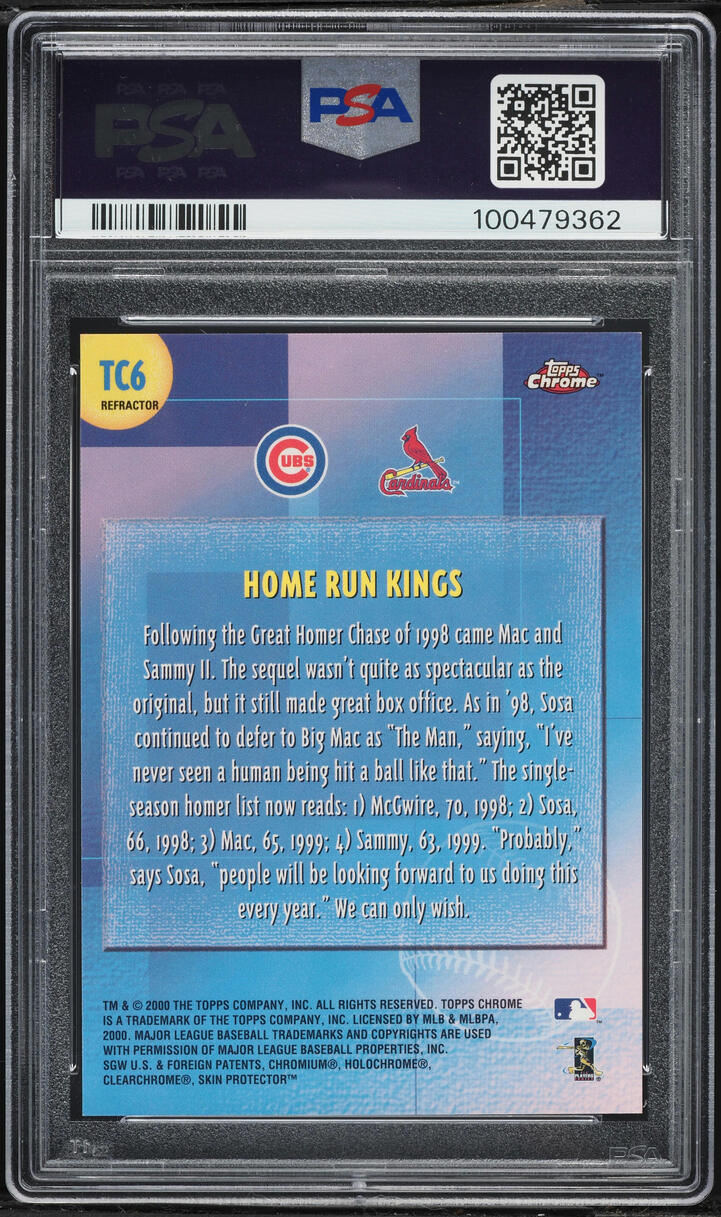 2000 Topps Chrome Combos Refractor Mark McGwire Sammy Sosa AUTO DNA 9 #TC6 PSA 6 EXMT - Photo 2