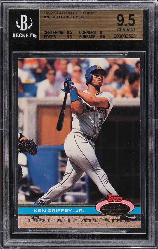1992 Stadium Club Dome Ken Griffey Jr. #70 BGS 9.5 GEM MINT