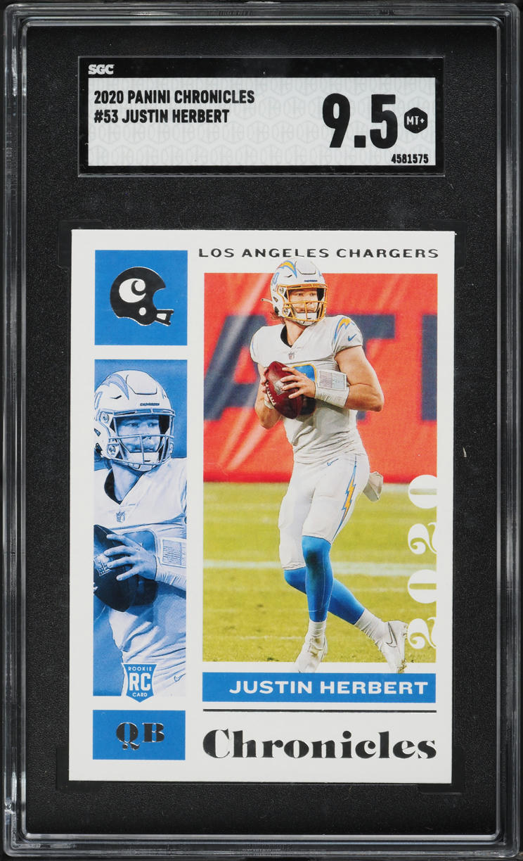 2020 Panini Chronicles Justin Herbert ROOKIE #53 SGC 9.5 MINT+
