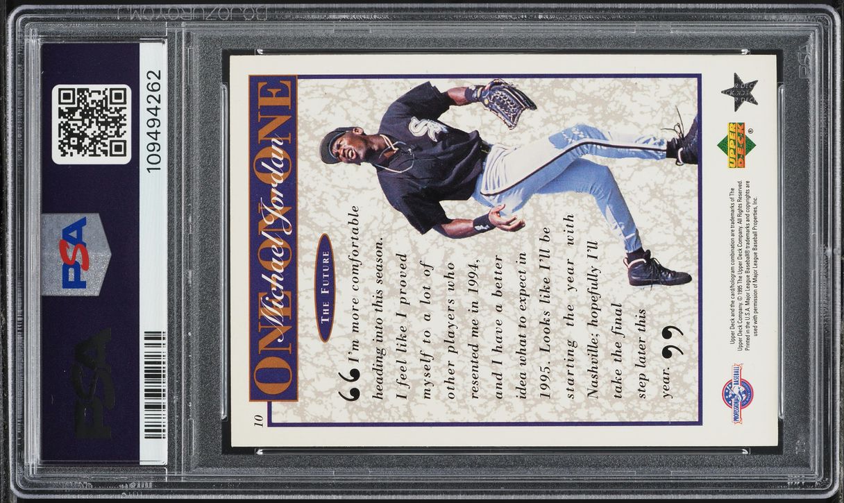 1995 Upper Deck Minor League One On One Michael Jordan #10 PSA 8 NM-MT