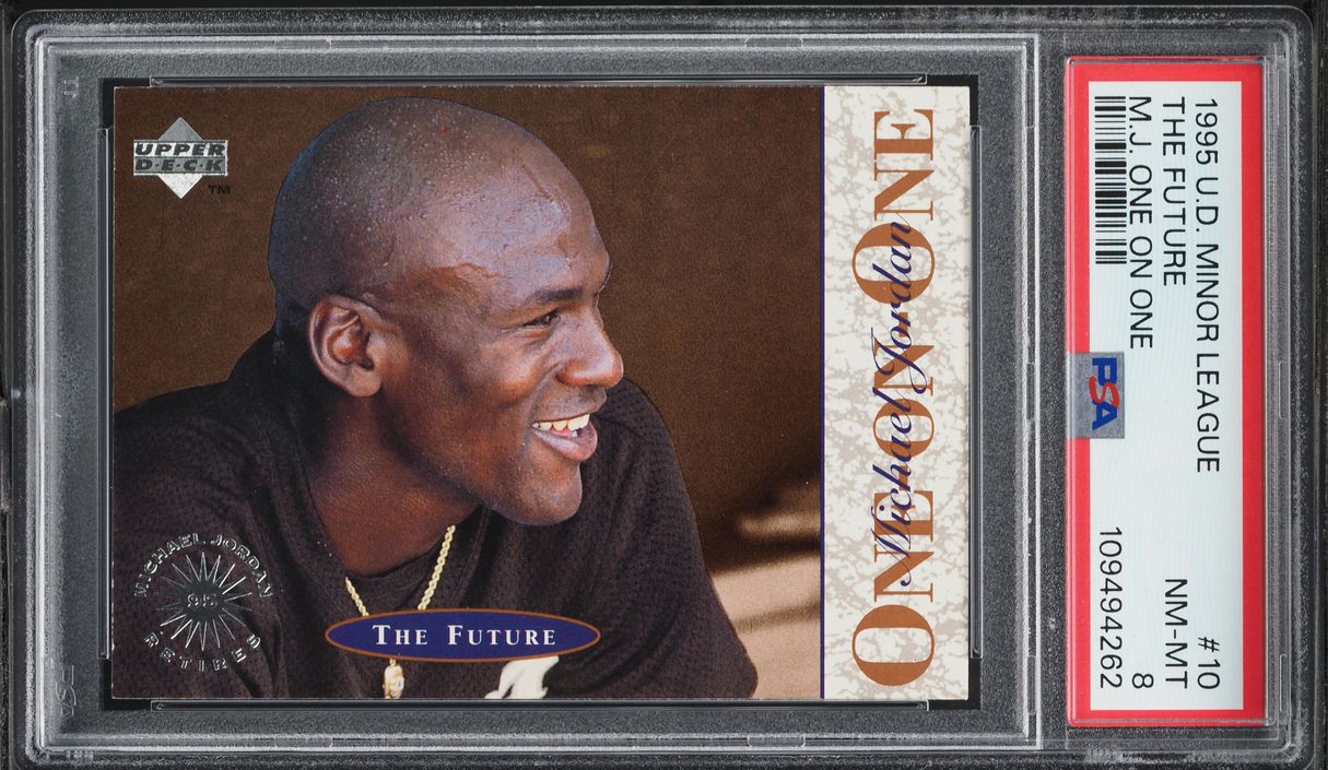 1995 Upper Deck Minor League One On One Michael Jordan #10 PSA 8 NM-MT
