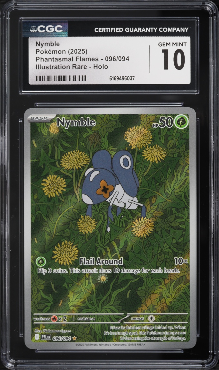 2025 Pokemon Mega Evolution Phantasmal Flames IR Nymble #96 CGC 10 GEM MINT